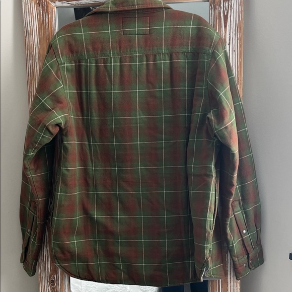 The North Face Quilted Olive and Rust Plaid Shirt Jacket - Picture 3 of 6
